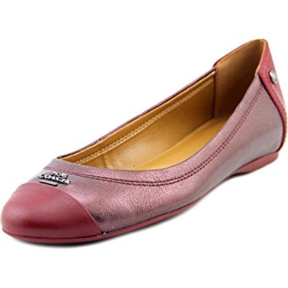 Coach Chelsea black cherry metallic flat .size 6B - Picture 2 of 7